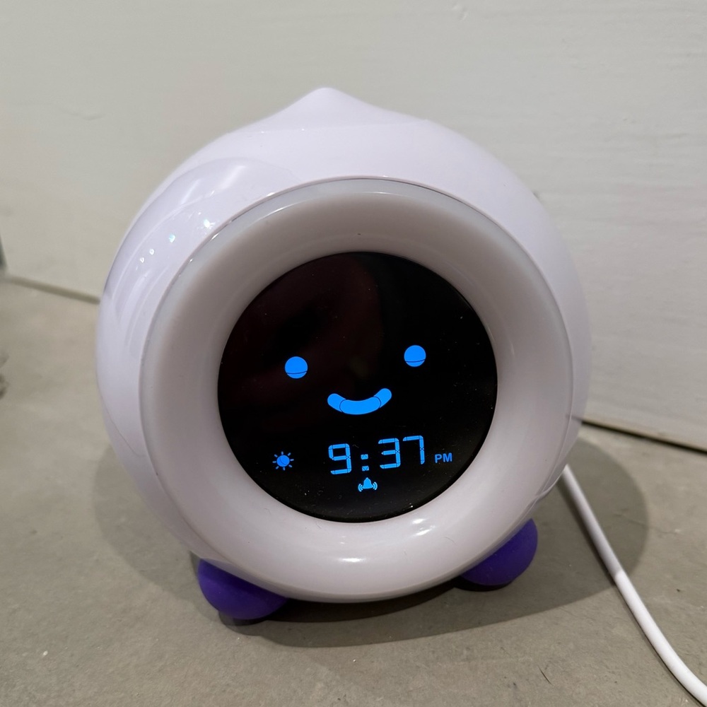 NWOT Mella Ready to Rise Kids Clock bright purple